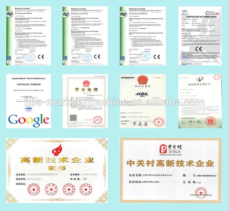 HBS Metal Marking Machine cu certificate CE, FDA